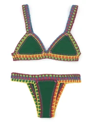 Green Crochet Bikini Set Women Bathing Suit Beachwear Swimwear Feminino Bikinis Maillot De Bain Femme Badeanzug Damen Swimsuit