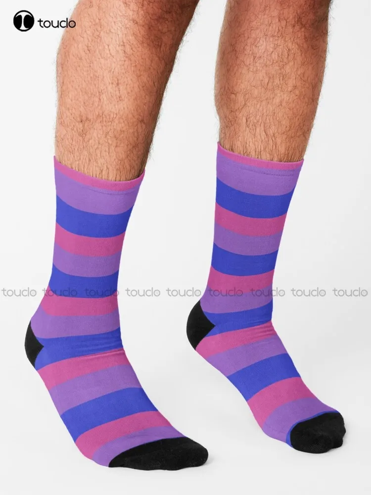 Bisexual Pride Love, Pride, Lgbt, Blue, Purple, Pink Socks Funny Socks For Women Unisex Adult Teen Youth Socks Harajuku Gift Art