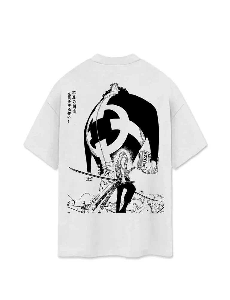 

2025 Harajuku Fashion Streetwear Men Casual T-Shirt Japanese Anime ONE PIECE Grappler Tshirt Cotton Tops Short Sleeve White Tees