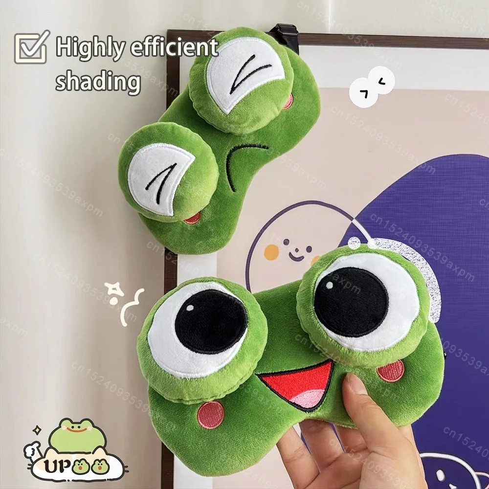 Frog Plush Sleep Mask Cute Sleeping Eye Cover for Children Lovely Blindfold Sort Plush Eyes Travel Warm Relax Nap Gift