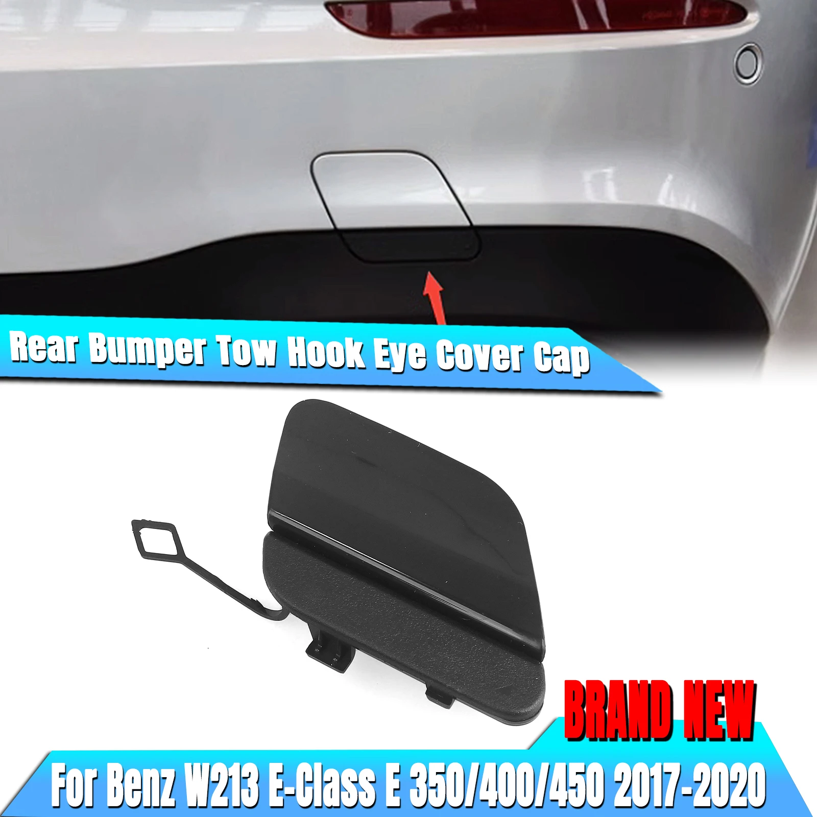 Rear Tow Hook Eye Cap Trailer Cover Towing For Mercedes Benz W213 E Class E350 400 450 2017-2020