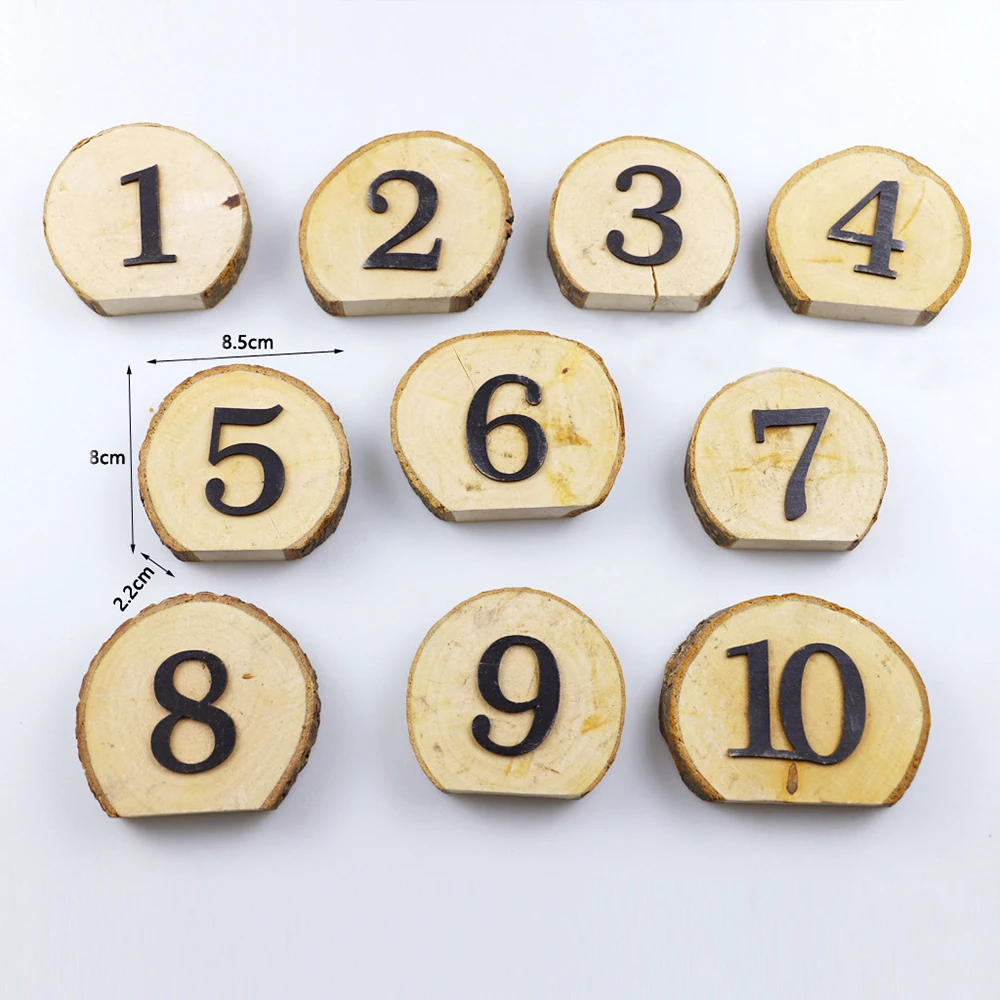 1-10 Wooden Table Numbers Table Cards Wedding Reception Table Centerpieces For Wedding Hotels Party Wedding Table Decorations