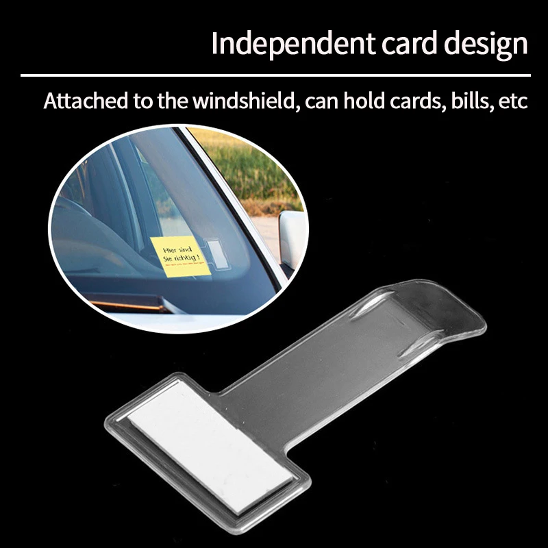 Car Parking Ticket Transparent Holder 3/5/10pcs Clip Work Pass Holder Gadget Organizer Clip Accessories Windshield Sticker