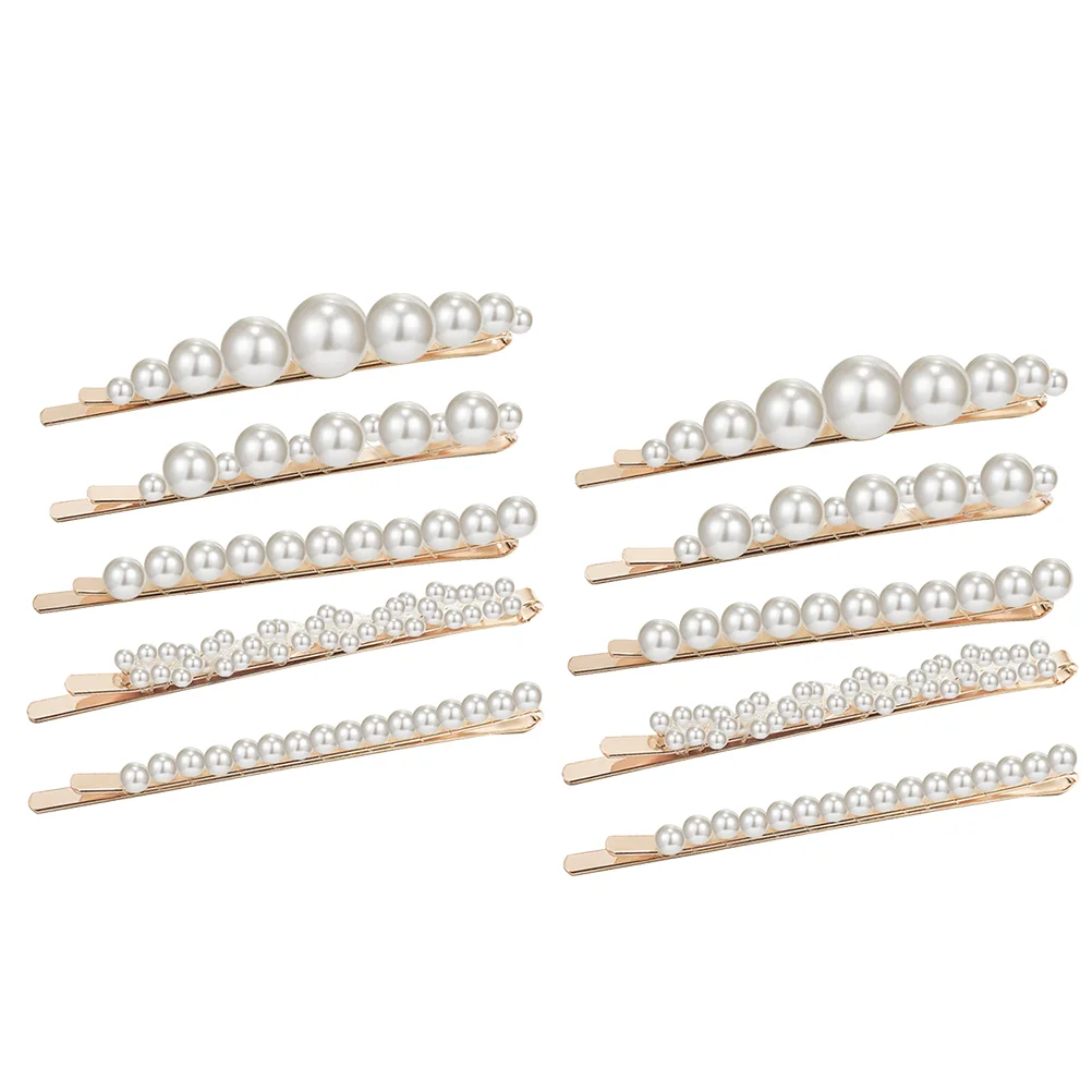 

10 Pcs Hair Clip Pearl Barrette for Party Simple and Stylish Bobby Pin Accessories White