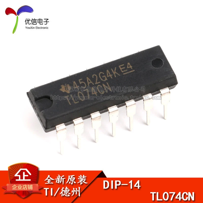 10PCS original authentic in-line TL074CN DIP-14 JFET four-channel operational amplifier IC chips