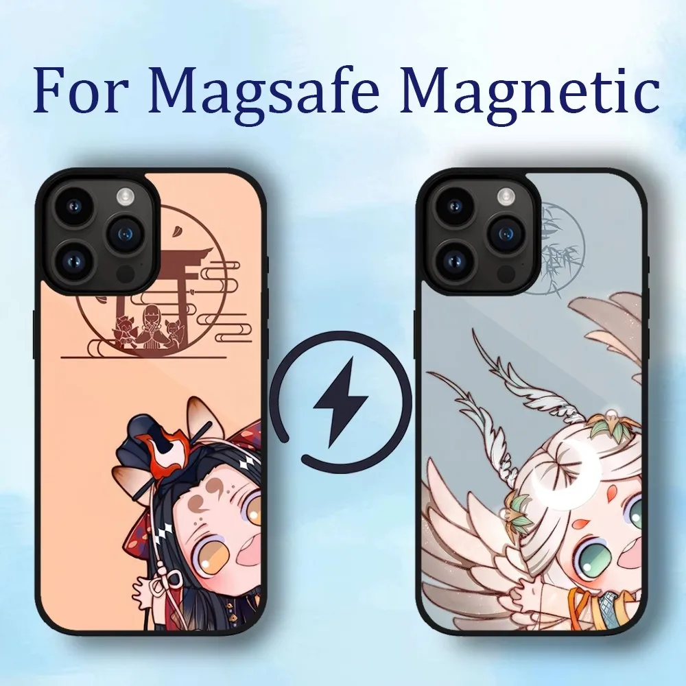 Kawaii O-Onmyoji Phone Case For iPhone 11 12 13 14 15 Max Plus Phone Magnetic for Macsafe Cases Cover