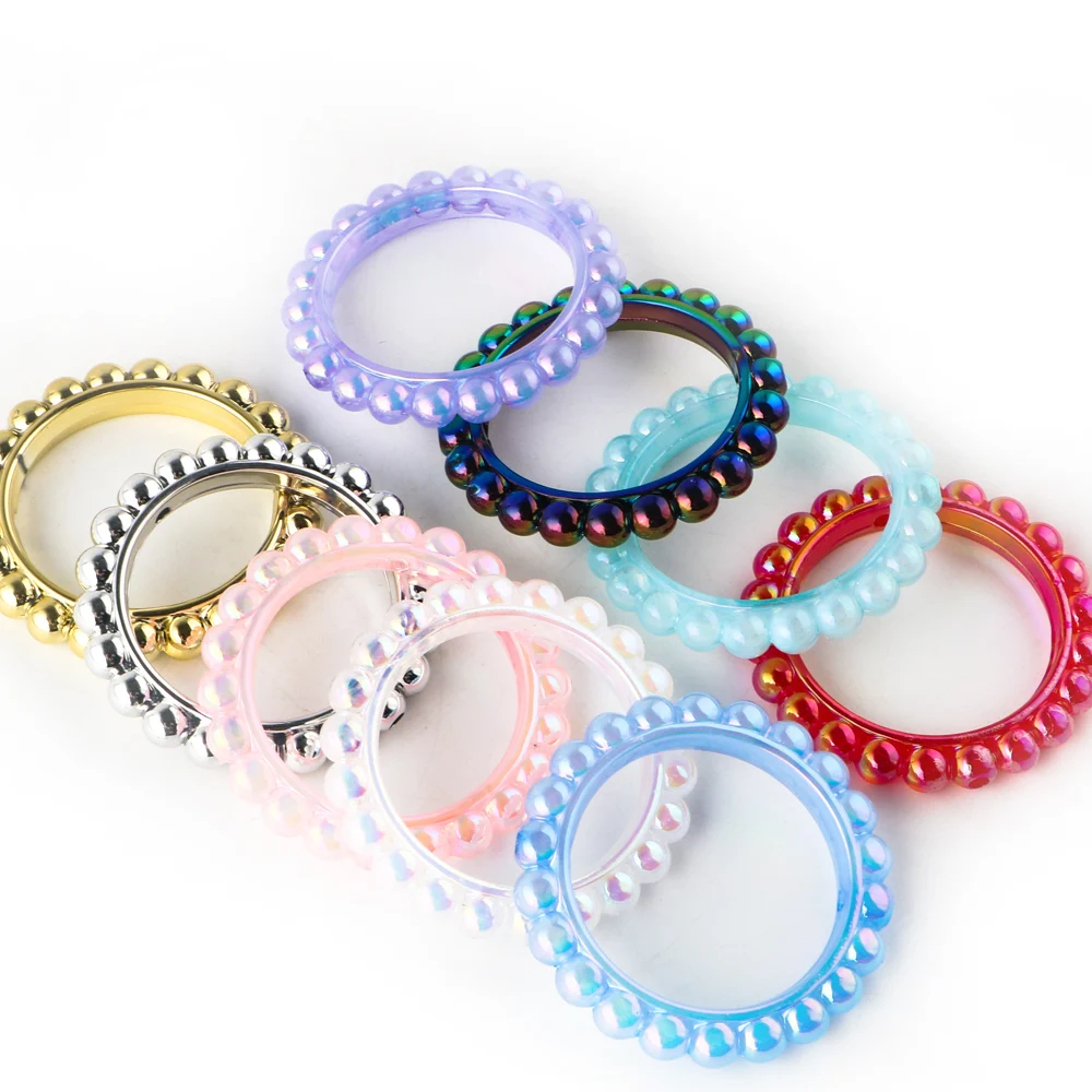 

10/20pcs Acrylic Heart-Shaped/Circular Beads Frame For DIY Bracelets Earrings Necklace Making Jewelry Accessories
