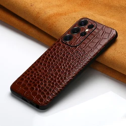 Genuine Cowhide Leather Phone Case for Samsung Galaxy S25 S24 Ultra S 24 25 Plus Luxury Full Protector Back Cover