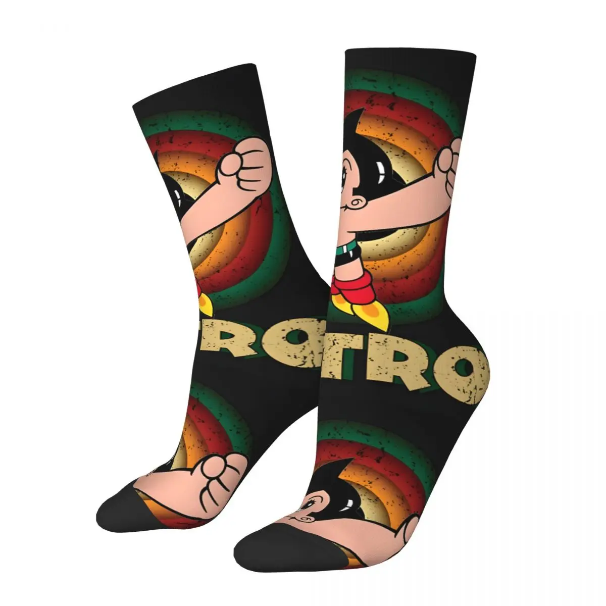 Retro Astro Boy Classic Anime Men's compression Socks Unisex Astro Boy Street Style Seamless Printed Novelty Crew Sock