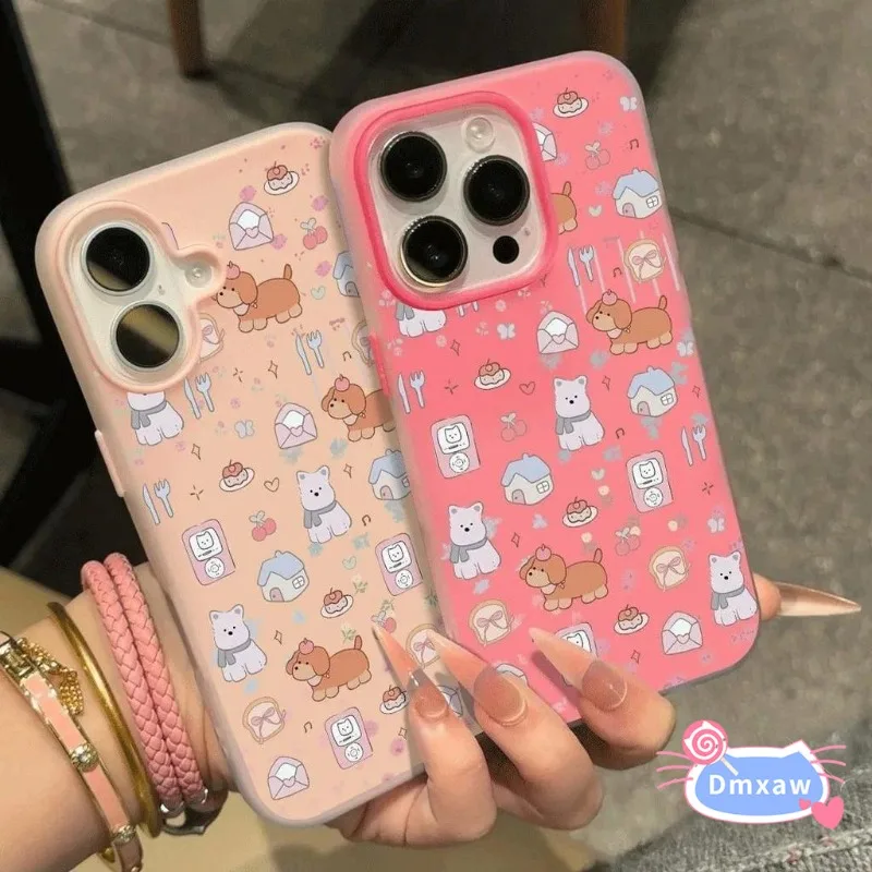 Cartoon Dog Dessert Phone Case For Samsung Galaxy A07 A13 A12 A10S A06 A05S A04E A04S A04 A03S A03 Core A02S Anti-fall Cover