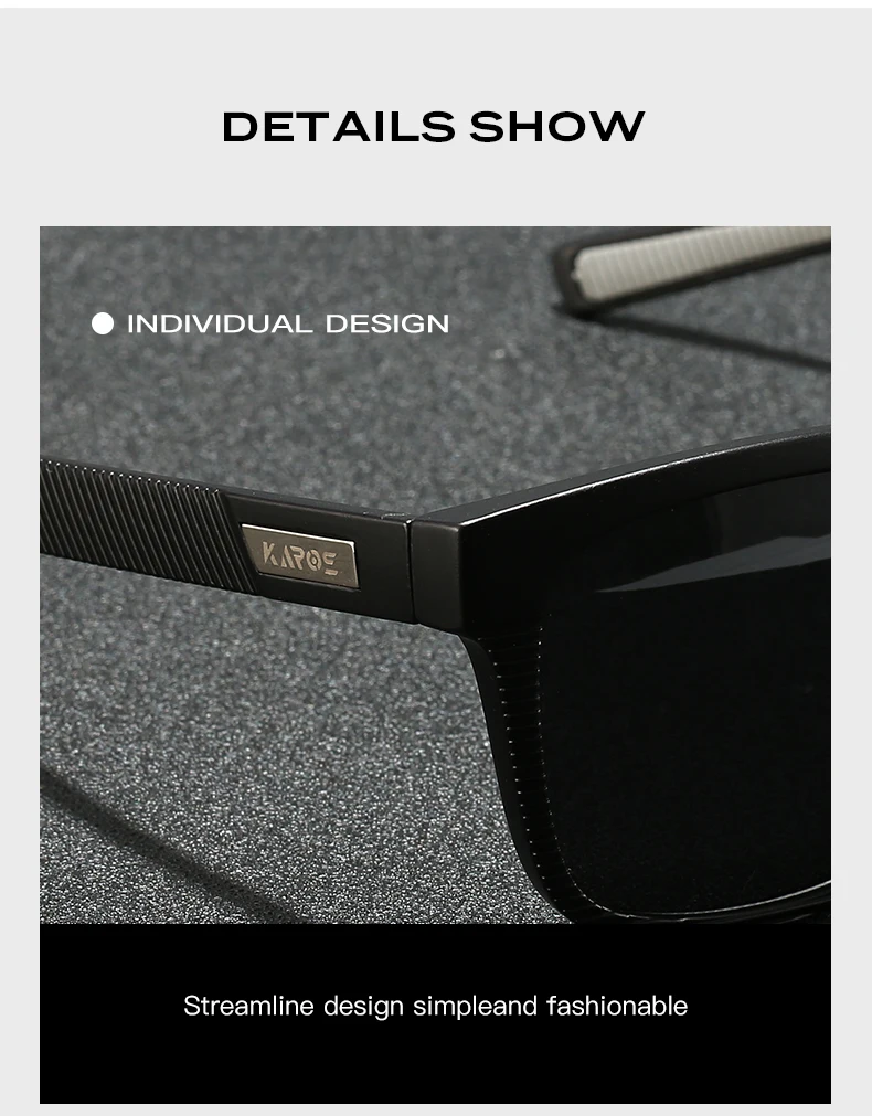 Karos Driving Polarisierte Sonnenbrille UV400-Schutz Winddichte Brille für Männer und Frauen Eckige Fahrradbrille mit Etui YZ2013 – Detail 6