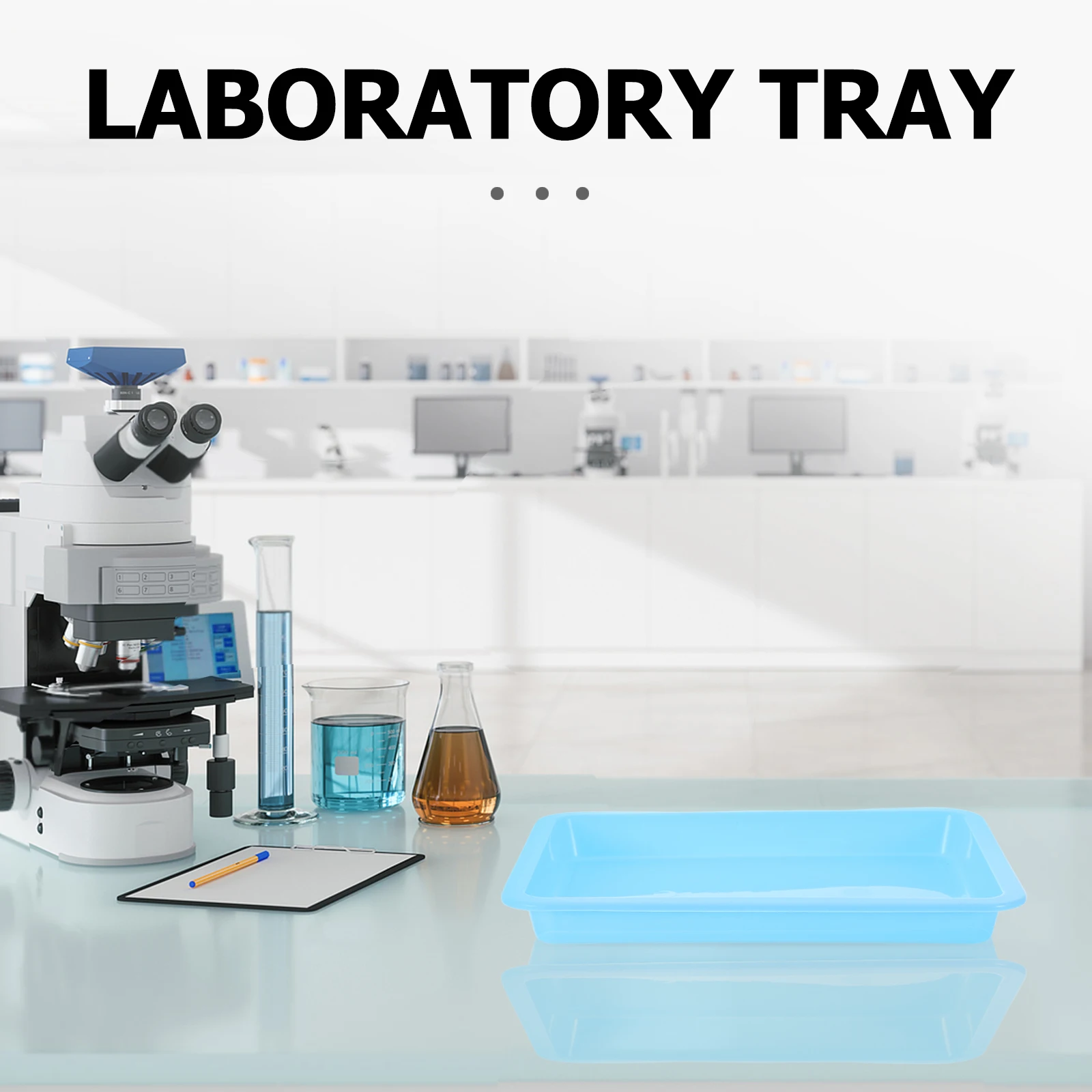 6pcs Laboratory Tray Leakproof Plastic Containment Trays For Science Experiments Teaching Labs Storage Sorting Drying Glassware