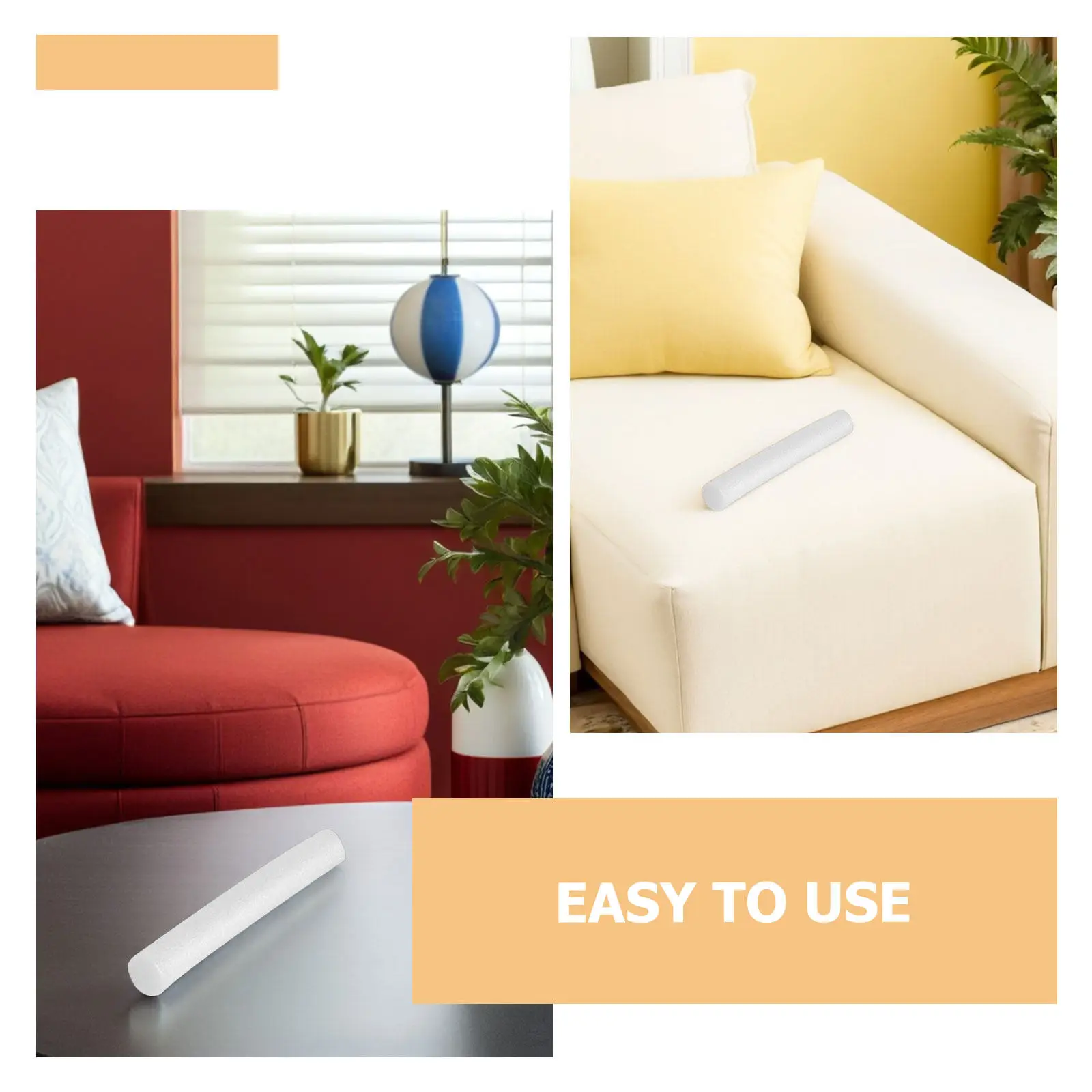 10 unidades de varillas de espuma para sofá de 10.6"X0.86" con almohadillas antideslizantes para muebles, agarres para cojines de sofá, varillas de ajuste y relleno de huecos, piezas para muebles