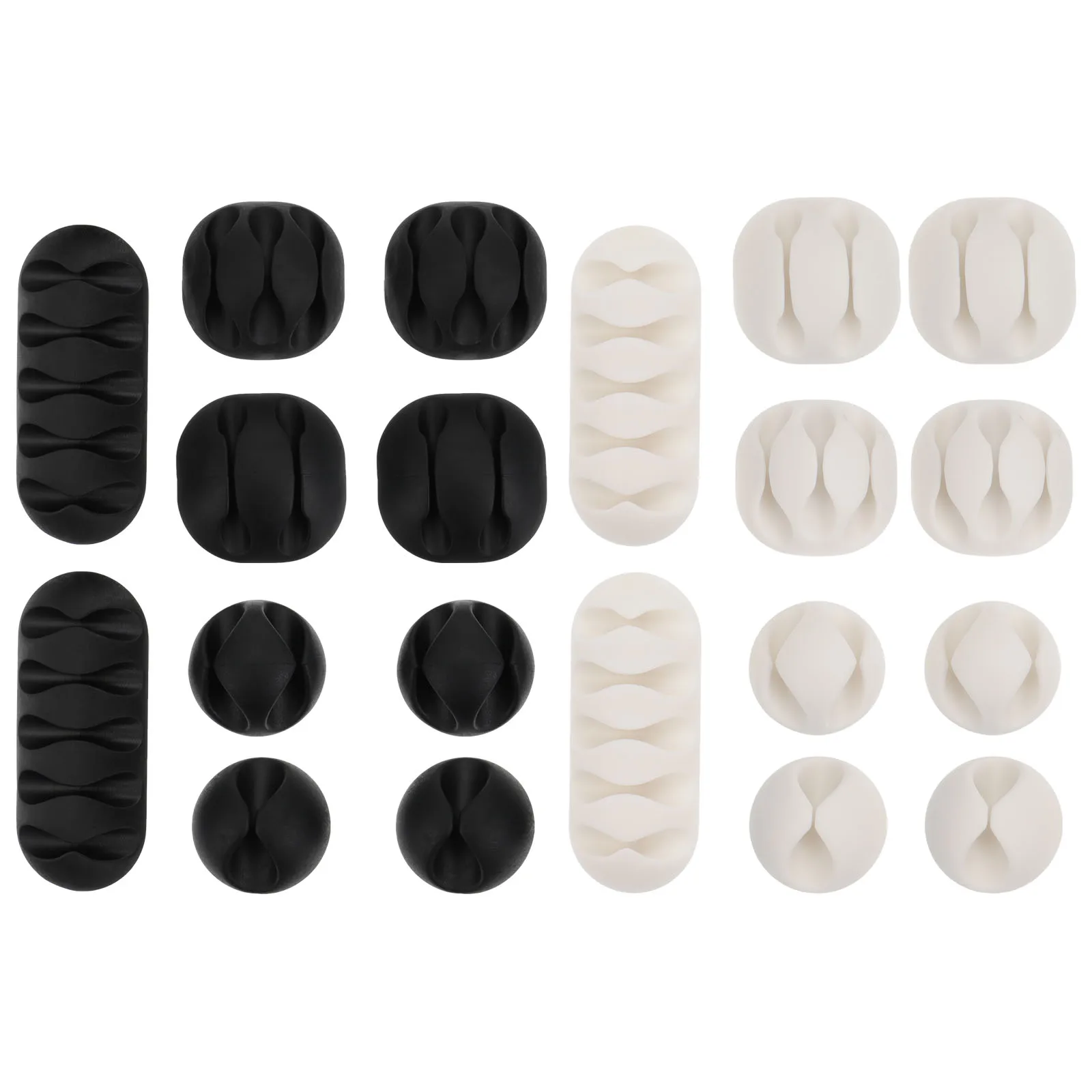 

20pcs TPR Management Set Strong Adhesiveness Self Adhesive Wire Organizer Clips Home Cable Organizer Office Use