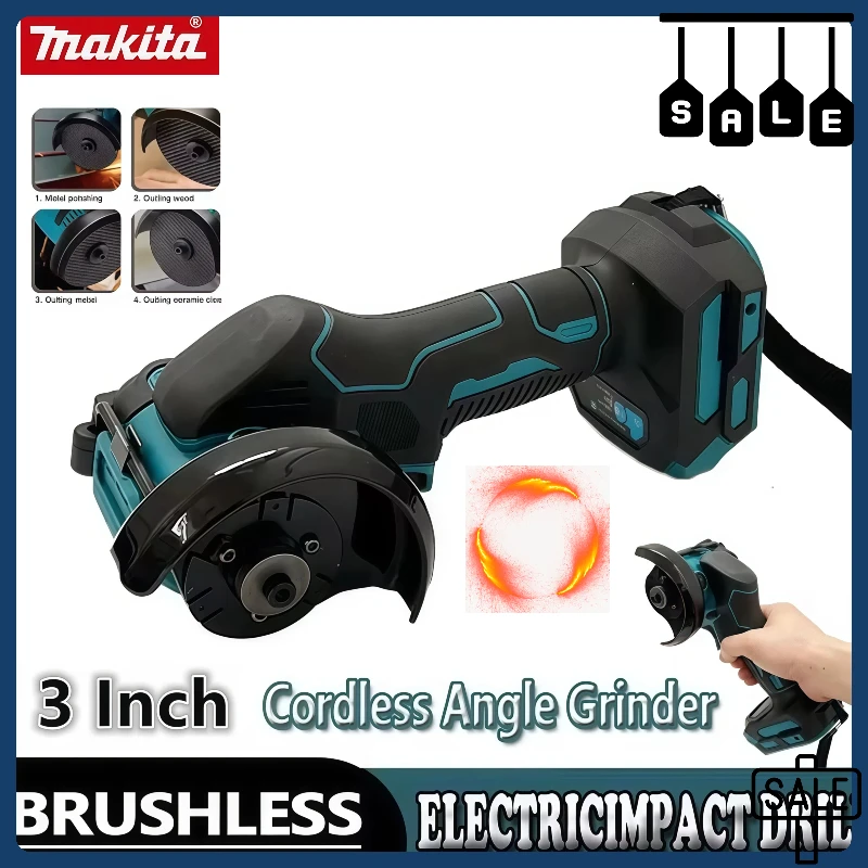 

Makita Cordless Angle Grinder 3 Inch Angle Grinder Cordless 3 Inch Electirc CUT OFF Tool Cutting Circular Saw Power Tool