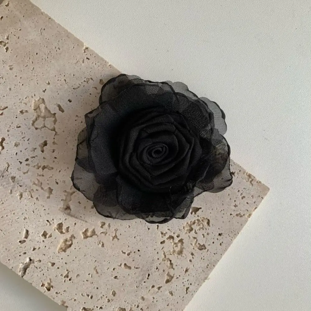 2024 6CM tessuto rosa fiore spilla fatti a mano artigianato fai da te rosa secca fermaglio per capelli retrò copricapo decorazione accessori di abbigliamento