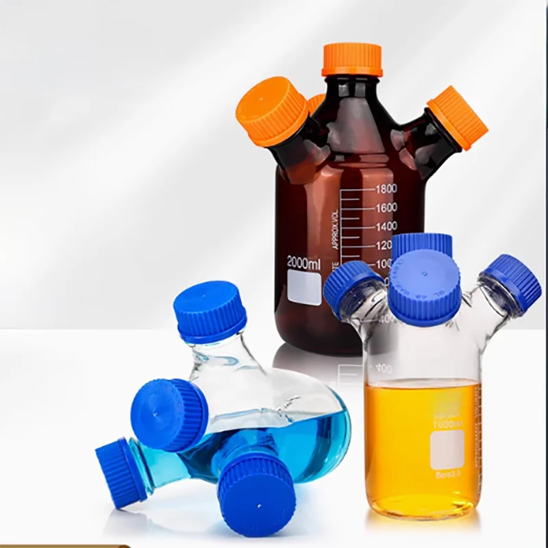 

Four-hole screw-hole mobile liquid phase bottle brown liquid storage bottle chromatography solvent bottle waste liquid bottle