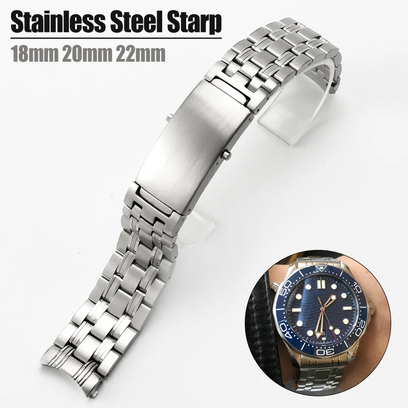 Stainless steel watch Strap for Omega Seamaster Speedmaster Planet  Watchband men Bracelet Accessories Wristband 18mm 20mm 22mm