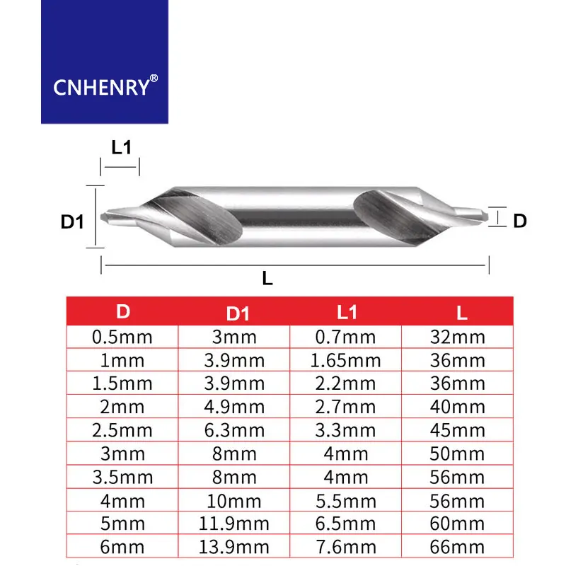 HSS Combined Center Drills Ti-Coated 60 Degree Countersinks Angle Bit Set 1.0-5mm Metal Centering Dril Bit Lathe center drill