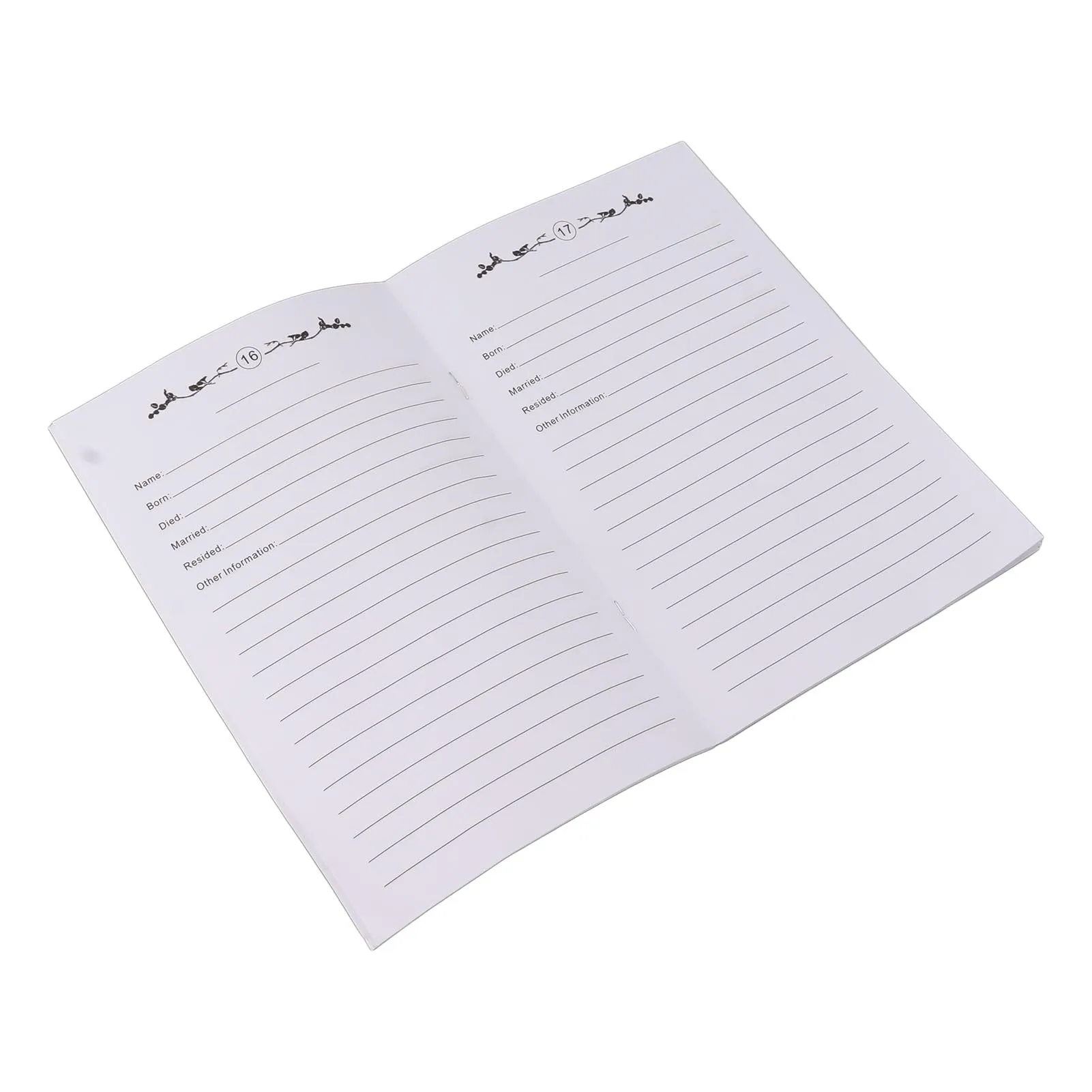 2Pcs Family Tree Notebook 16 Pages Double Sides Family History Record Book Workbook 8.2x5.5in