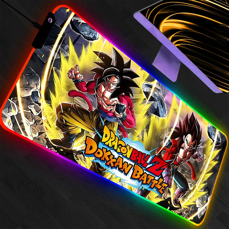 

Коврик для мыши Dragon Ball DBZ RGB игровые аксессуары Gabinete Gamer ПК компьютерный настольный коврик подсветка клавиатура планшет коврик для мыши светодиодный