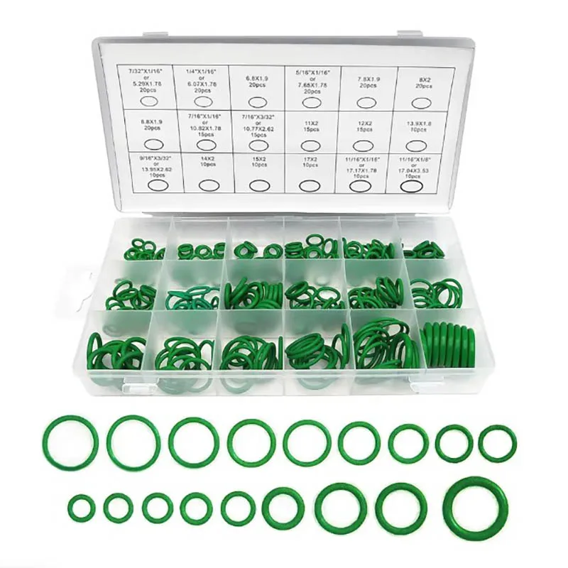 Universal Car Ar Condicionado O Rings Set, Ferramentas de borracha Auto Repair, Ar Condicionado Refrigerante Ring Set, 18 tamanhos, 270 pcs, 225 pcs, 200pcs