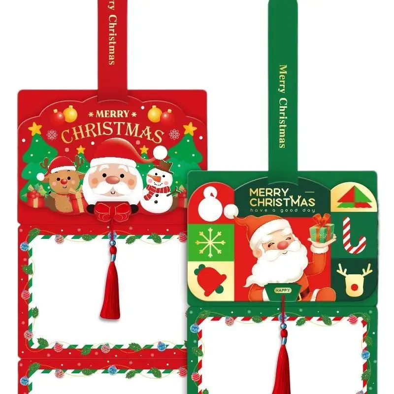 جديد عيد الميلاد بطاقة قابلة للطي الكرتون سانتا كلوز شخصية الإبداعية ثلاثة أضعاف بطاقة فارغة نعمة بطاقة رسالة [HGPC]