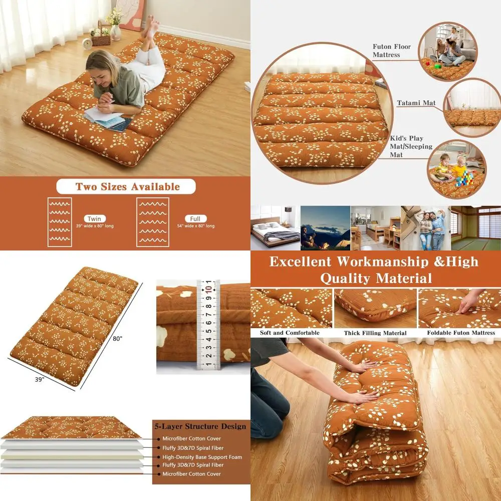 

Японский матрас утон, двуспальный матрас утон для пола, японский стиль, матрас для пола, татами, матрас для сна или для путешествий, B