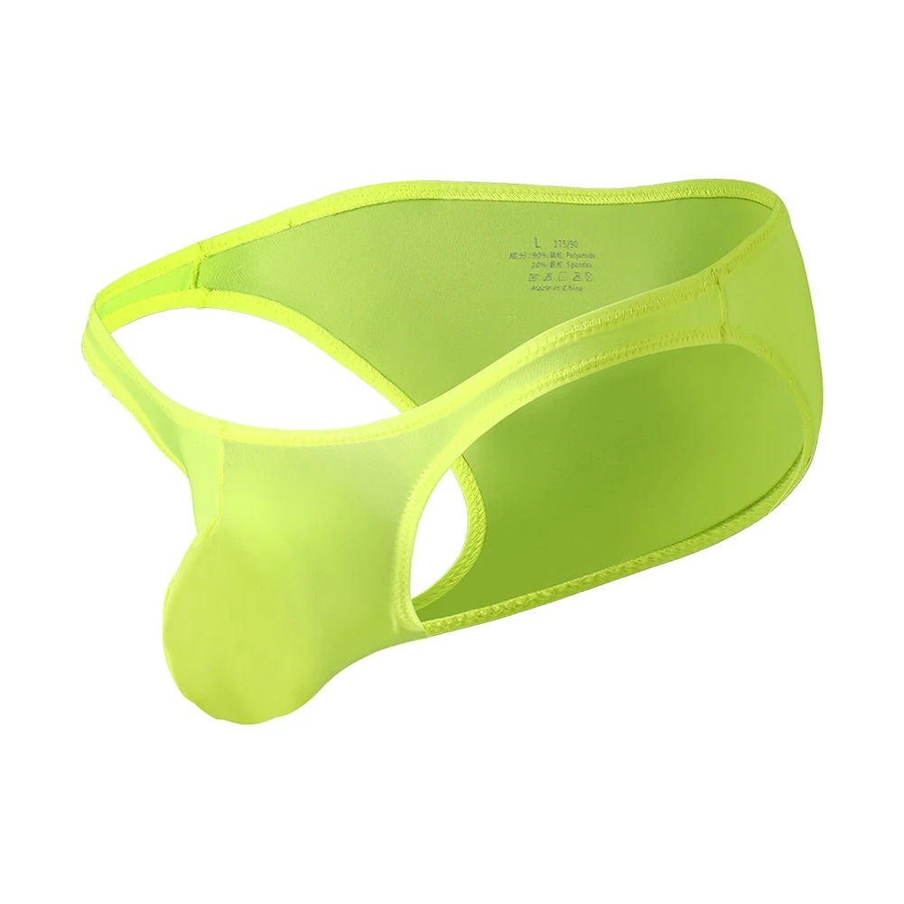 

1pc Men U Convex Pouch Underwear Ice Silk Low Waist Briefs Breathable Quick Drying Underpants Summer Cooling Briefs