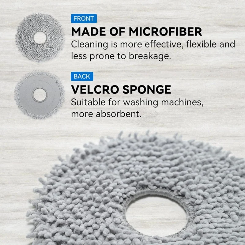 Microfiber Vacuüm Mop Doek Pads Voor Roborock Q Revo & Qrevo Maxv Robot Vacuüm-Herbruikbare En Wasbare Vervangingsonderdelen