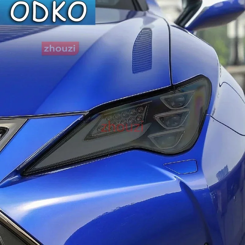 Smoked Black TPU Sticker Car Headlight Protective Film For Lexus ES 300h NX CT GS IS LC LS RX LX570 RC UX GX F Sport 2022 view 4