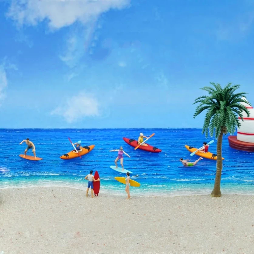 

Diorama 1/64 Miniature Figure Kayaking Surfing Garage Scenes Minifigure Model Kit DIY Craft Toys 1/87 Miniatura Doll Figures