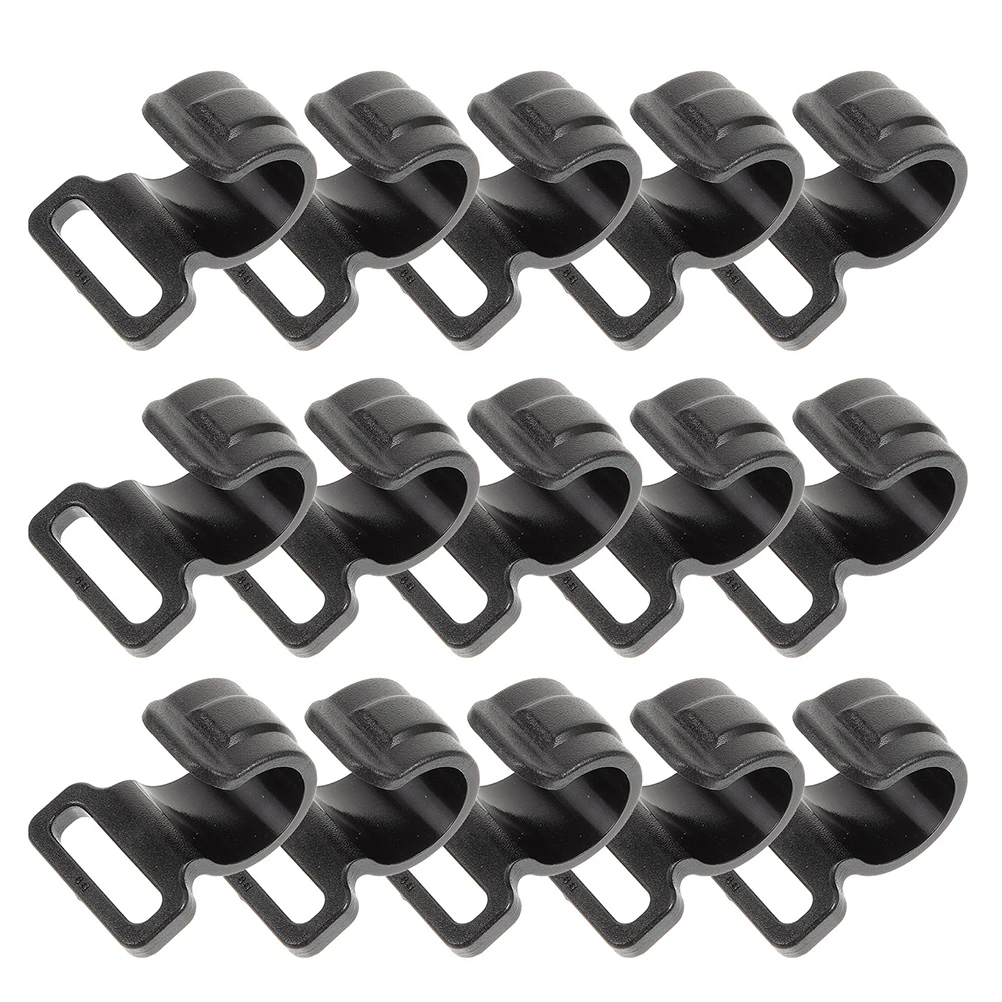 

20pcs Tent Accessories Hooks Camping Awning Clamp Bracket Rod Black Plastic Tarp Clips C Clamps Pole Festivals Events Canopy