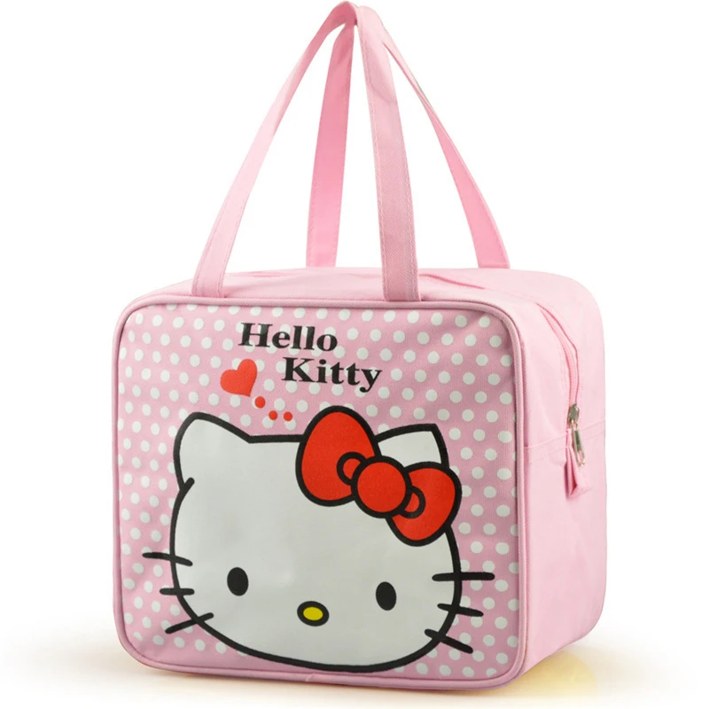 Kawaii Sanrio Hello Kitty Thermos Bag Anime Cute Cartoon Student Large Capacity Office Picnic Lunch Bag Handbag Toys Girls Gifts