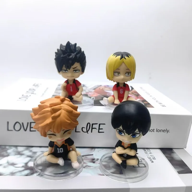 8PCS Haikyuu!! Shoulder Sleep Style Anime Figure Ornament Cute Shoulder Rest Doll Desktop Display Figurine Collectible Gift