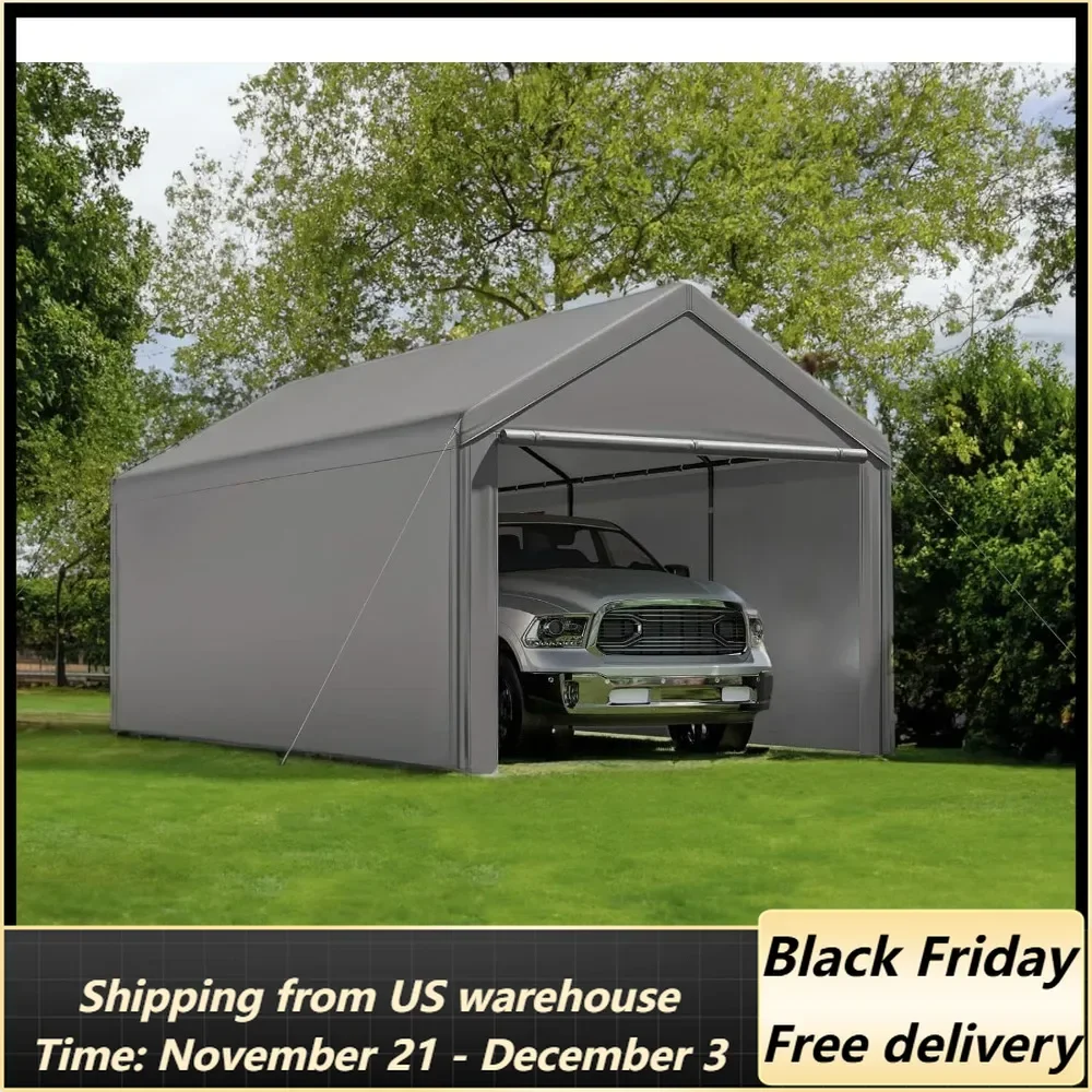 Carport 10x20 Ft Heavy Duty Canopy Steel Canopy Storage Shed,Portable Garage Party Tent,Portable Garage with Removable Sidewalls