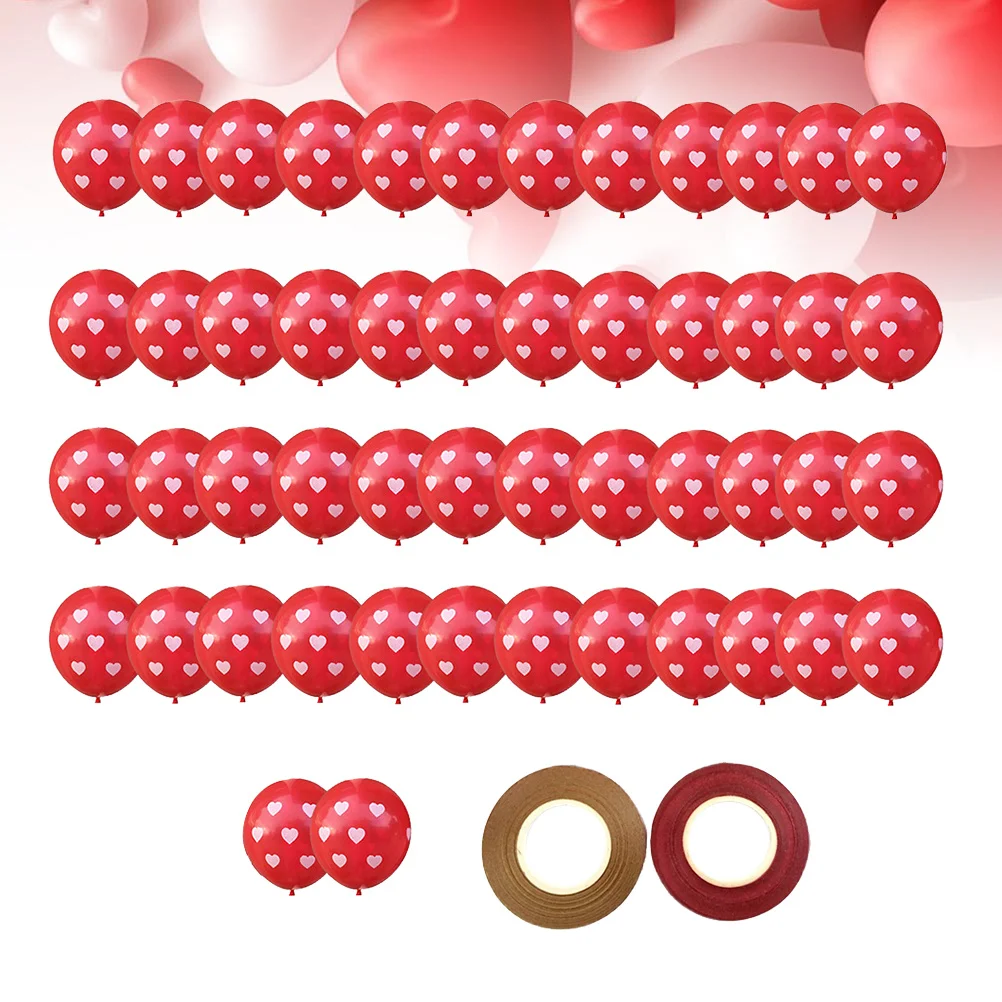 

50Pcs Heart Latex Balloons Red 12 Inches Valentines Day Wedding Festival Photo Background Party Decoration Supplies