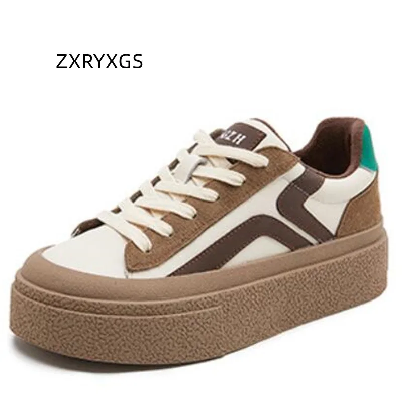 

Кроссовки ZXRYXGS из натуральной кожи, на платформе