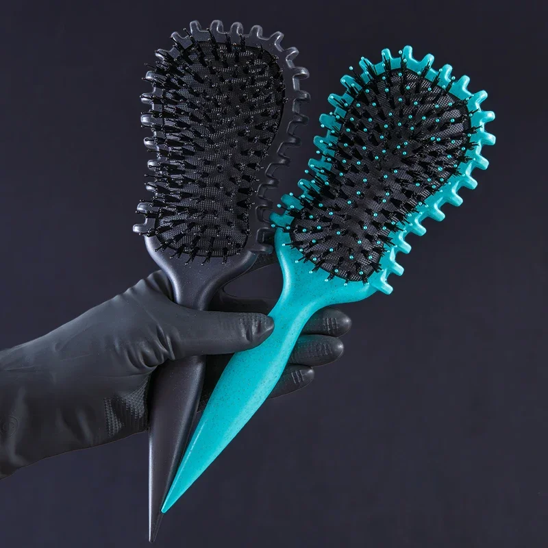1pc Pink Curly Hair Brush with Black Bristles - Curl Defining and Shaping Comb  Hair Styling Tools Durable Hairbrush