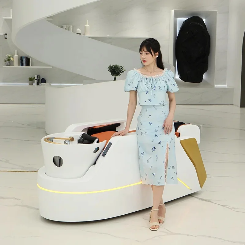 Professional Electric Shampoo Bed with Massage Heating LED Light Water Heater for Hair Salon Spa Head Spa Wholesale