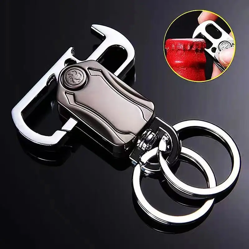 Multifunctional Fidget Spinner Keychain Metal Material Car Key Pendant 360 Rotatable Keychain with Bottle Opener for Boys Gift