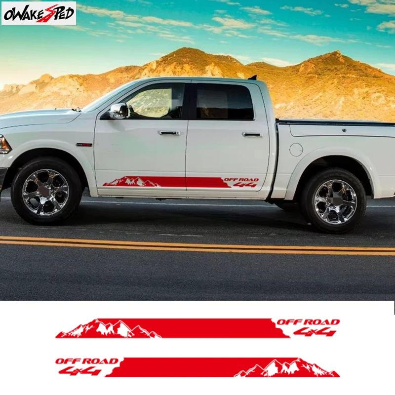 

2 шт. 175x12 см 4X4 OFF ROAD наклейки для горных автомобилей авто обе стороны кузов виниловая пленка наклейки автомобили автомобильные аксессуары DIY наклейка
