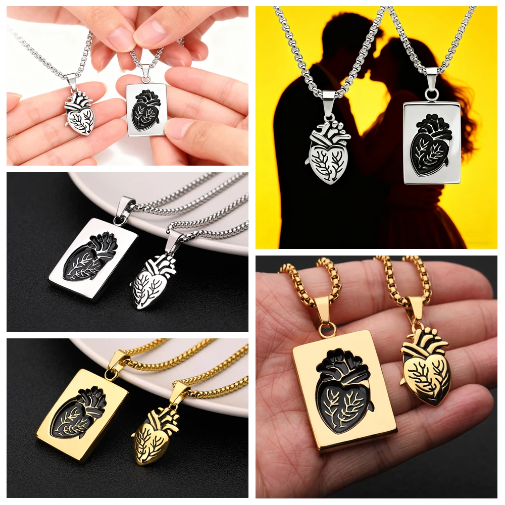 

Ожерелье с подвеской в форме сердца для пары «два в одном», мужские и женские ожерелья для влюбленных, ювелирные изделия, подарки дружбы на День святого Валентина