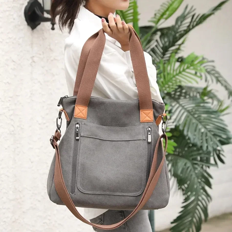 

Canvas Shoulder Bag for Women Luxury Designer Handbag Ladies Large Capacity Shopping Tote Bag High Quality Crossbody Bags