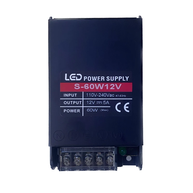 Alimentation à découpage AC 110V 220V à DC 12V 5A 60W, 24V, 2,5 A, convertisseur de pilote pour bande lumineuse CCTV, caméra