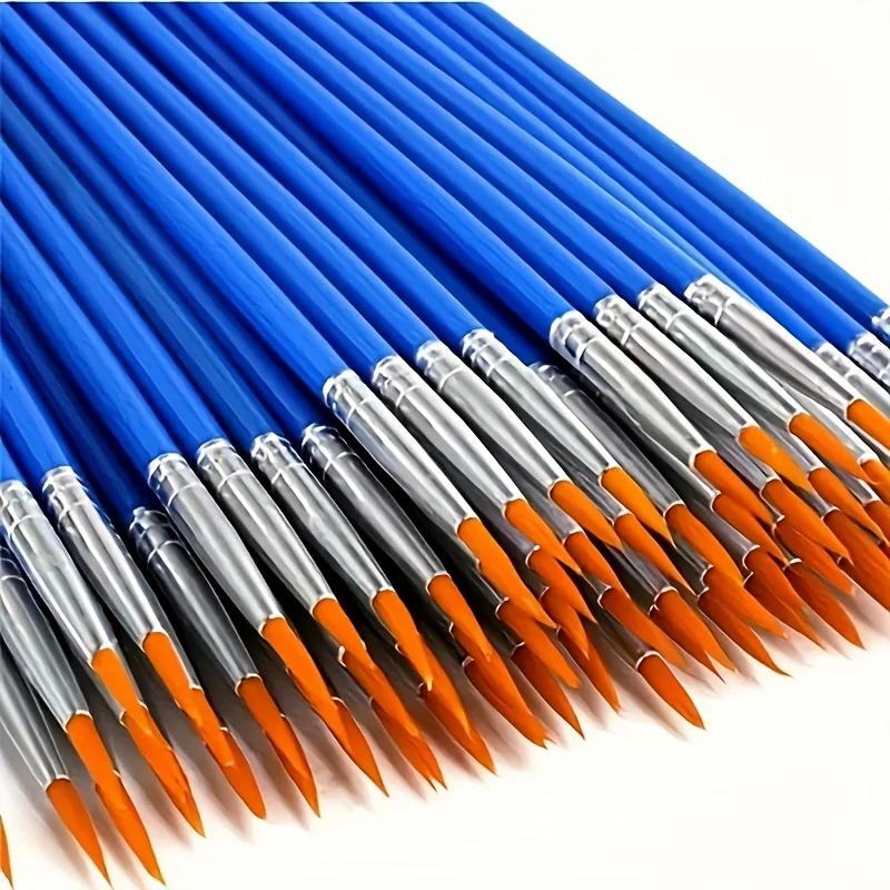 50/100 Stück spitze Nylon-Pinselhaare, Malwerkzeuge – sehr gut geeignet für Acrylmalerei, Aquarellmalerei, Ölmalerei und – Detail 2