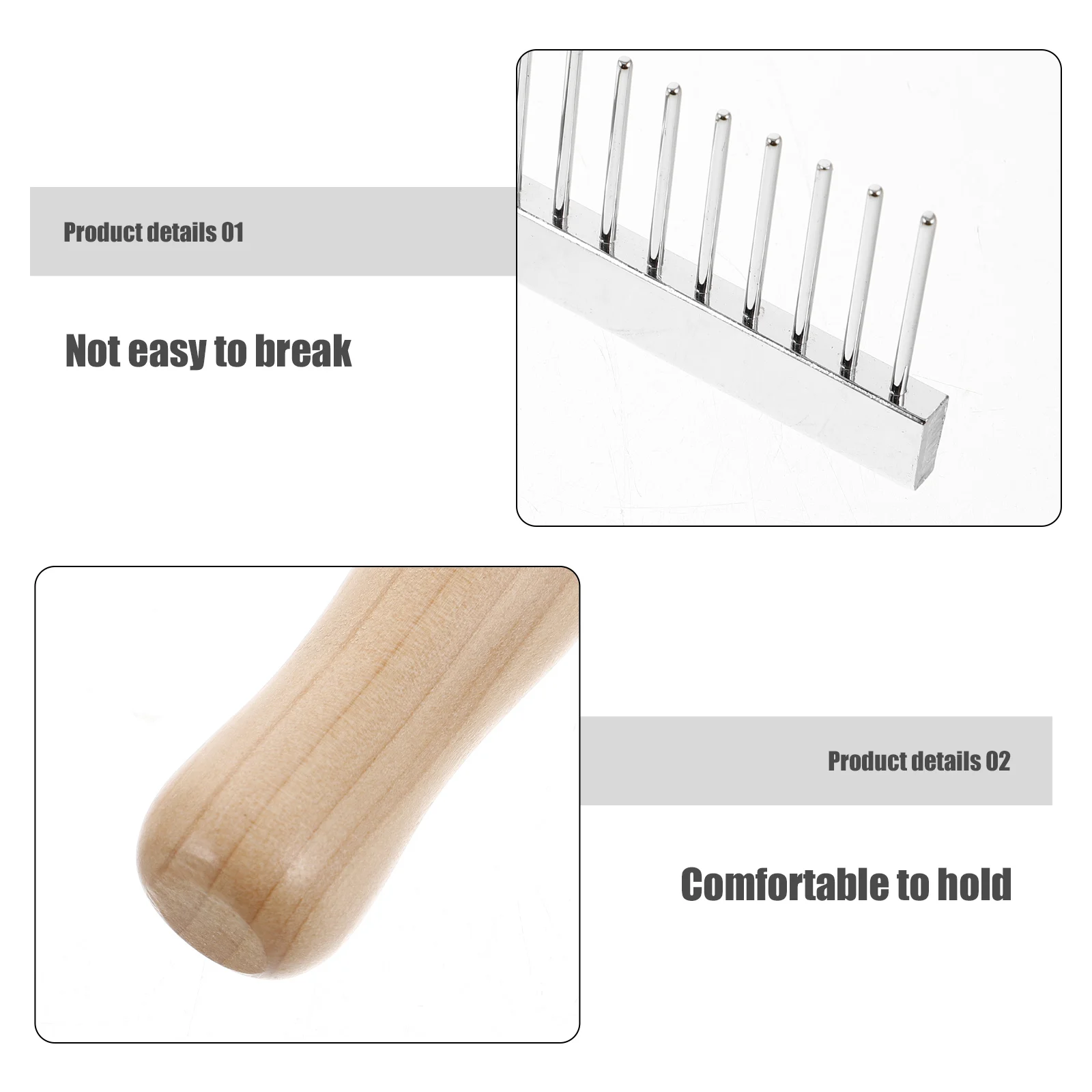 Horse Grooming Brush Metal Wood Handle Dematting Comb Dogs Cows Donkeys Livestock Pet Undercoat Rake Tool