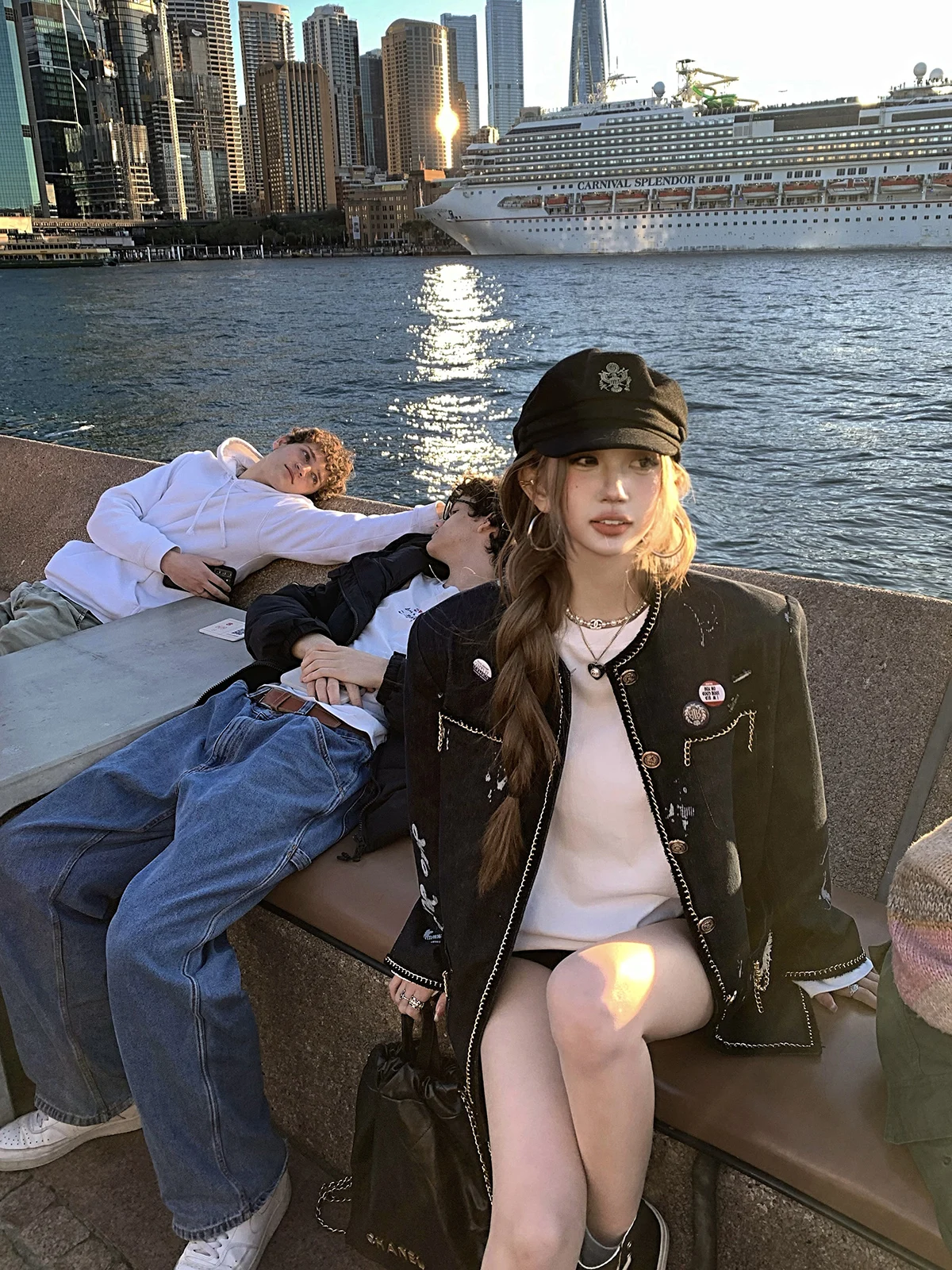 

Женская винтажная свободная куртка-жакет Tongiiuu Paris Faion из плотного денима, в рабочем стиле, из хлопка и полиэстера, с круглым вырезом и пуговицами