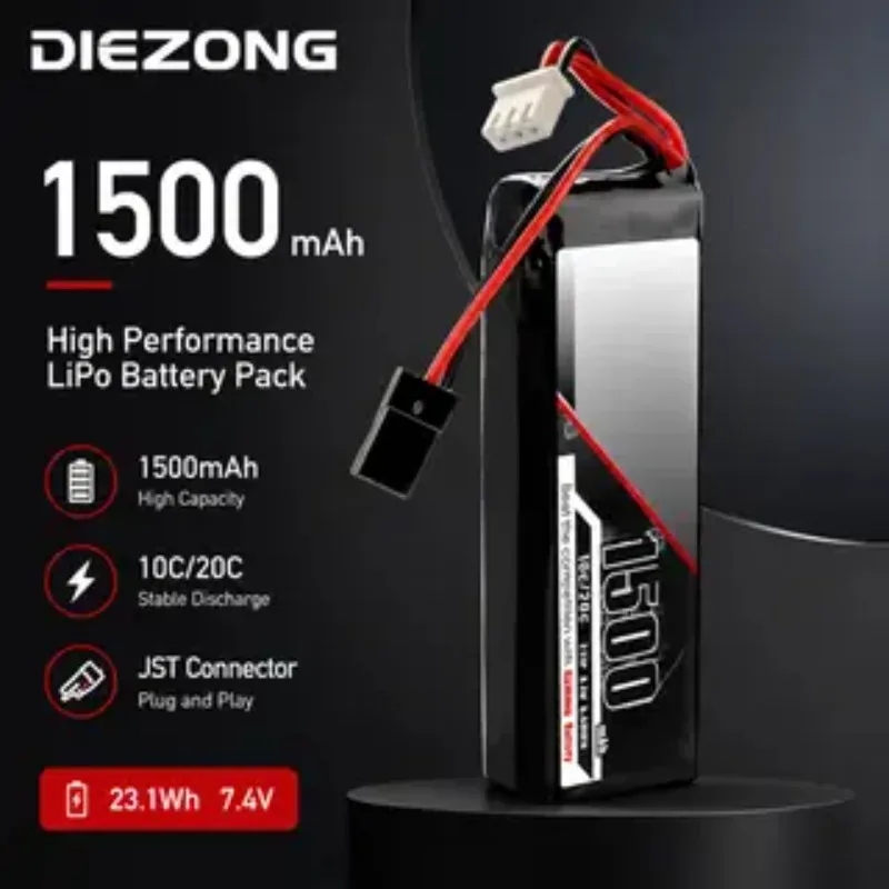 

2026 NEW 1500mAh 2S 6.4V 10C li-lon battery M12-RS High-Quality Fast Charging Persistent standby