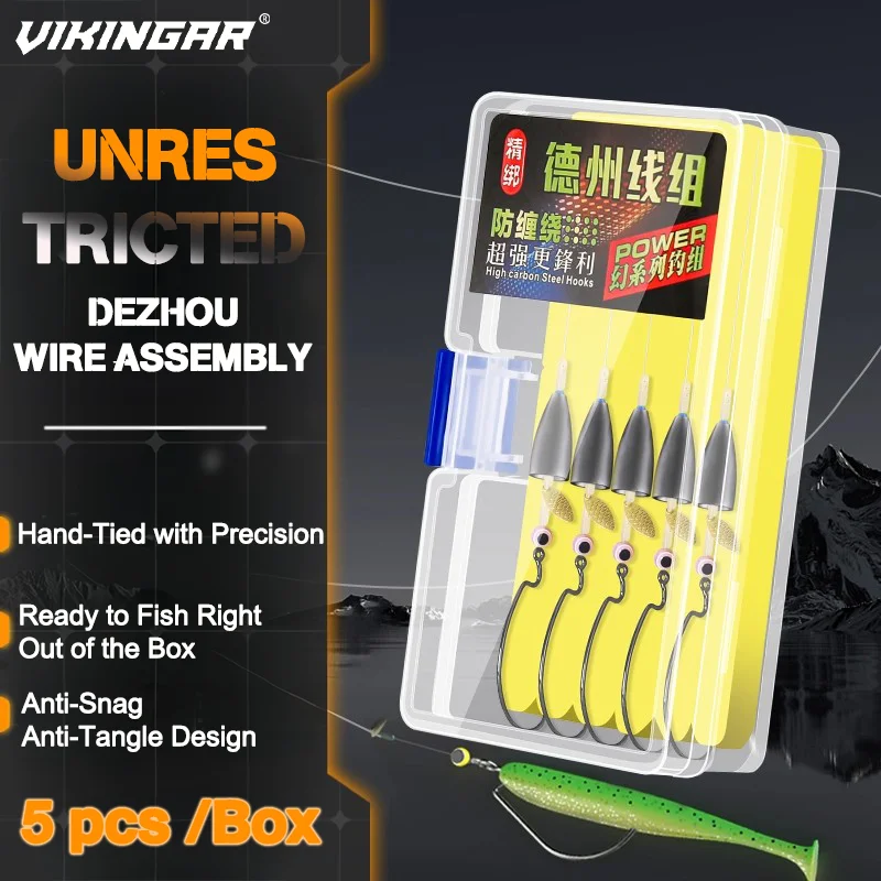 

VIKINGAR 5/7/10 г Lead Bullet Weight Texas Rig Комплект мягких приманок Острый смещенный крючок Окунь Щука Рыболовные снасти Готов к использованию Набор из 5 шт. Новый
